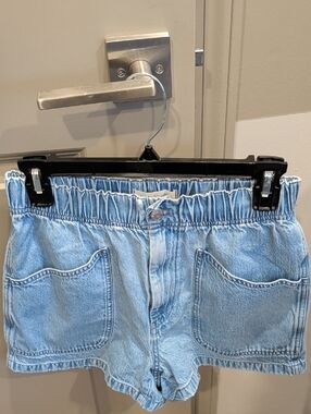 Madewell Light Blue Denim Elastic Waist Shorts